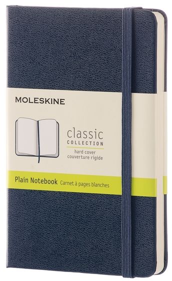 Zápisník Moleskine tvrdý čistý modrý S