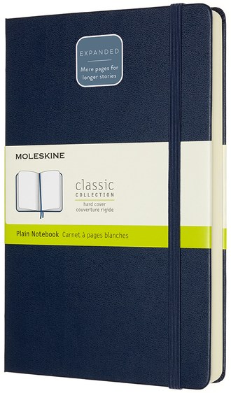 Zápisník Moleskine Expanded tvrdý čistý modrý L