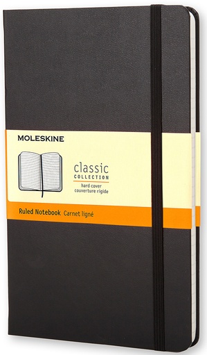 Zápisník Moleskine tvrdý linkovaný černý L