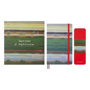 Impressionism sada Moleskine - čistý zápisník L a 6 akvarelových pastelek v dárkové krabici